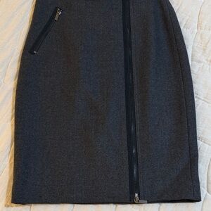 J Crew Wool Grey Zippered Pencil Skirt Women’s Size 0